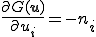 \frac{\partial G(\b{u})}{\partial u_i} = -n_i