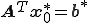\b{A}^T\b{x}^*_0=\b{b}^*