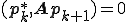 (\b{p}^*_k,\b{A}\b{p}_{k+1})=0