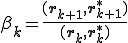 \beta_k=\frac{(\b{r}_{k+1},\b{r}^*_{k+1})}{(\b{r}_k,\b{r}^*_k)}