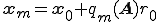 \b{x}_m=\b{x}_0+q_m(\b{A})r_0