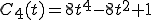C_4(t)=8t^4-8t^2+1