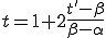 t=1+2\frac{t'-\beta}{\beta-\alpha}