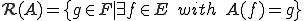 \cal{R}(A)=\{g\in F|\exist f\in E\quad with\quad A(f)=g \}