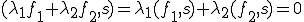 (\lambda_1 f_1+\lambda_2 f_2,s)=\lambda_1(f_1,s)+\lambda_2(f_2,s)=0