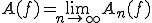 A(f)=\lim_{n\rightarrow\infty} A_n(f)