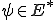 \psi\in E^*