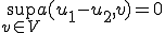 \sup_{v\in V}a(u_1-u_2,v)=0