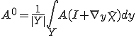 A^0=\frac{1}{|Y|}\int_Y A(I+\nabla_y\hat{\chi})dy